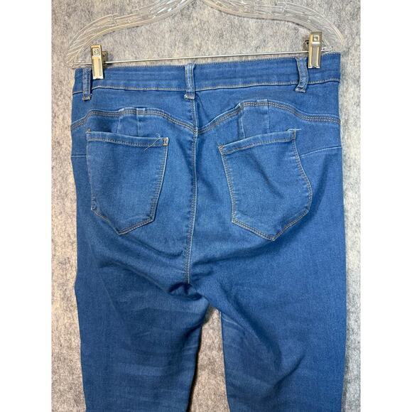 Wax Jean Butt, I Love You Blue Skinny Jeans Size 13 Style 90210 - Picture 4 of 7